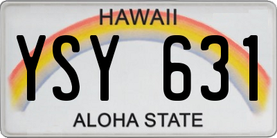HI license plate YSY631