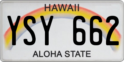 HI license plate YSY662