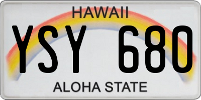 HI license plate YSY680