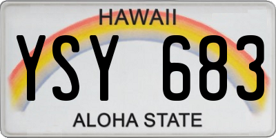 HI license plate YSY683