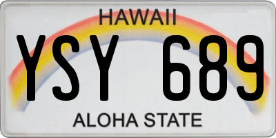 HI license plate YSY689