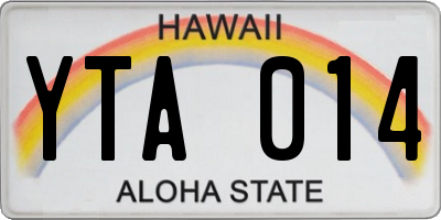 HI license plate YTA014
