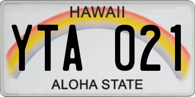 HI license plate YTA021