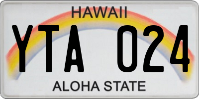HI license plate YTA024