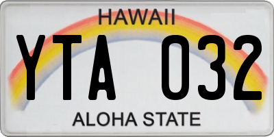 HI license plate YTA032