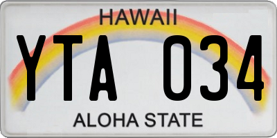 HI license plate YTA034