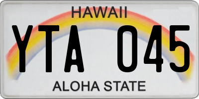 HI license plate YTA045