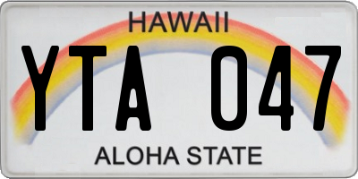 HI license plate YTA047