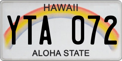 HI license plate YTA072