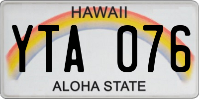 HI license plate YTA076
