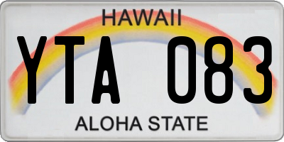 HI license plate YTA083