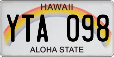 HI license plate YTA098
