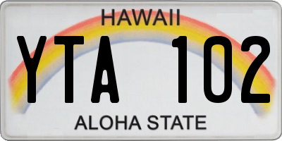 HI license plate YTA102
