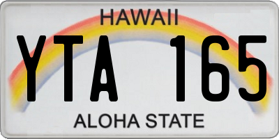 HI license plate YTA165