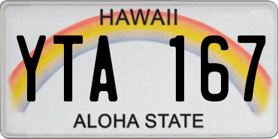 HI license plate YTA167