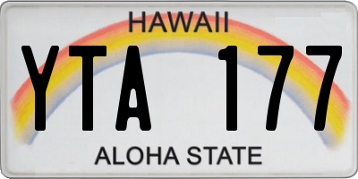 HI license plate YTA177