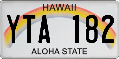 HI license plate YTA182