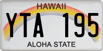 HI license plate YTA195