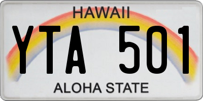 HI license plate YTA501