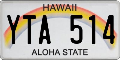 HI license plate YTA514