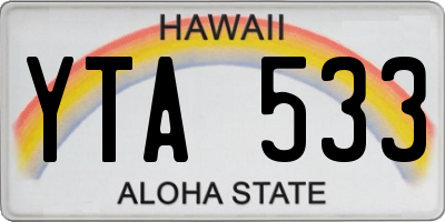 HI license plate YTA533