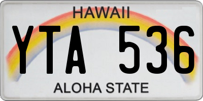 HI license plate YTA536