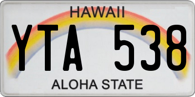 HI license plate YTA538