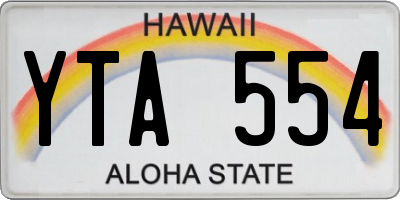 HI license plate YTA554