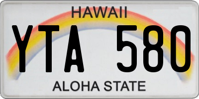 HI license plate YTA580