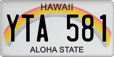 HI license plate YTA581