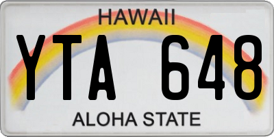 HI license plate YTA648