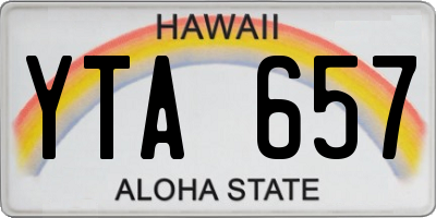 HI license plate YTA657