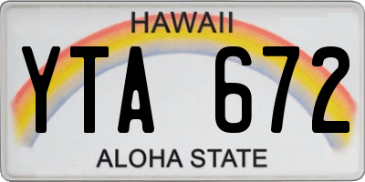 HI license plate YTA672