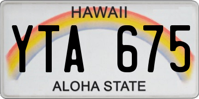 HI license plate YTA675