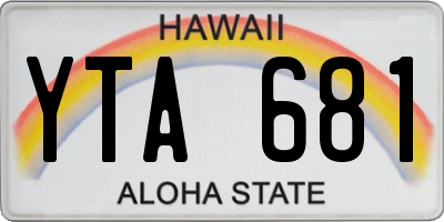HI license plate YTA681