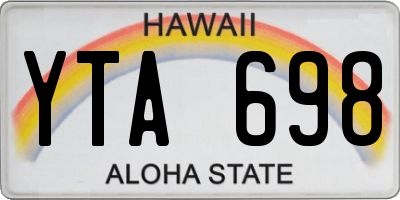 HI license plate YTA698
