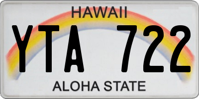 HI license plate YTA722
