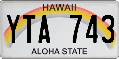 HI license plate YTA743
