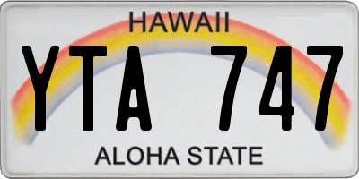 HI license plate YTA747