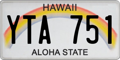 HI license plate YTA751