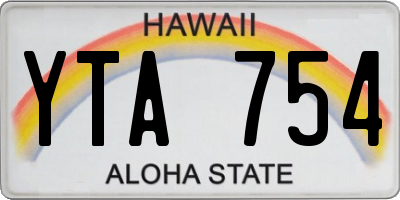 HI license plate YTA754