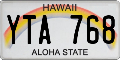 HI license plate YTA768
