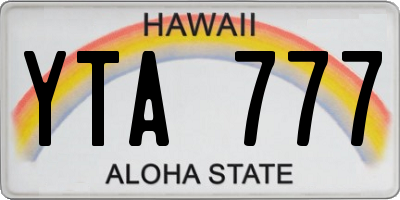 HI license plate YTA777