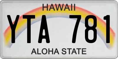 HI license plate YTA781