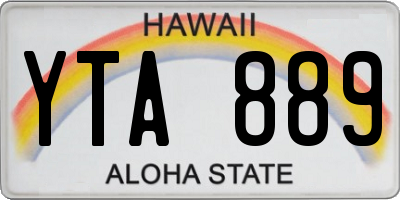 HI license plate YTA889