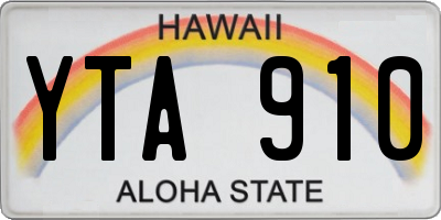 HI license plate YTA910