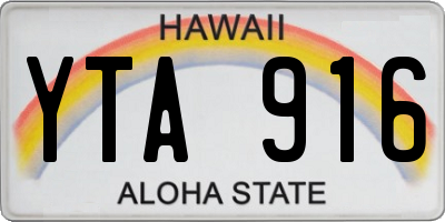 HI license plate YTA916