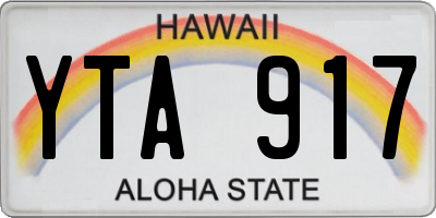 HI license plate YTA917
