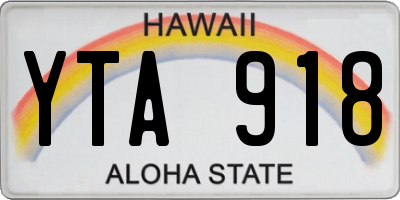 HI license plate YTA918