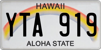 HI license plate YTA919